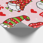 Gnomie Santa Faces Weihnachtswrapping Paper Geschenkpapier (Ecke)