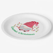 Gnomie Weihnachtspapierteller Pappteller (Schrägansicht)