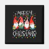 Gnomies Frohe Weihnachten Familie Lichter Xmas Paj Magnet (Vorne)