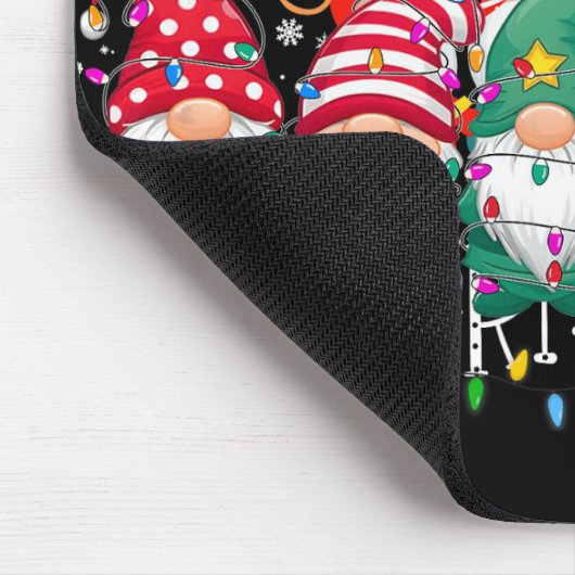 Gnomies Frohe Weihnachten Familie Lichter Xmas Paj Mousepad (Ecke)