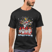 Gnomies In Red Gnome Ugly Tree Lights Snow Winter T-Shirt (Vorderseite)