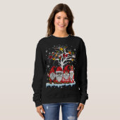 Gnomies in Red Gnome Weihnachten Ugly Tree Lights Sweatshirt (Vorne ganz)