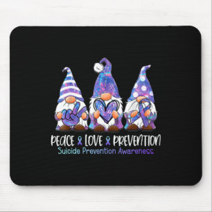 Gnomies Lover Peace Liebe Prevention Suicide Aware Mousepad