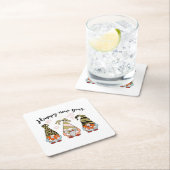 Gnomies New Year | Neujahr 2023 | Frohes Neues Jah Rechteckiger Pappuntersetzer (Vor Ort)