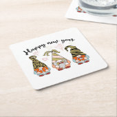 Gnomies New Year | Neujahr 2023 | Frohes Neues Jah Rechteckiger Pappuntersetzer (angewinkelt)