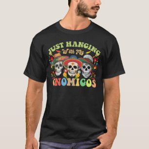 Gnomigos Skull Sombrero Mexican Cinco De Mayo Idee T-Shirt