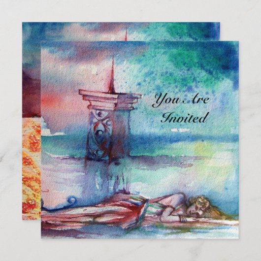 GNOMON UND LADY DES SEES Arthurian Legend Einladung (Vorne/Hinten)