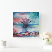 GNOMON UND LADY DES SEES QUADRATISCHE WANDUHR (Zuhause)