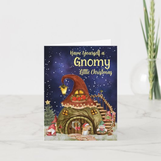 Gnomy Christmas Card Feiertagskarte (Vorderseite)