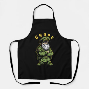 Gnope Garden Gnome Funny Military Officer Gardener Schürze