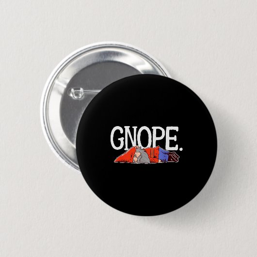 Gnope Gnome Dwarf Funny Garden Elf Christmas Button (Vorne & Hinten)