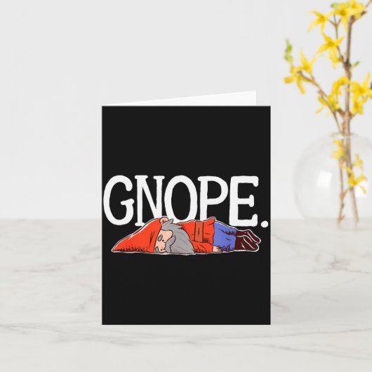 Gnope Gnome Dwarf Funny Garden Elf Christmas  Karte (Gelbe Blume)