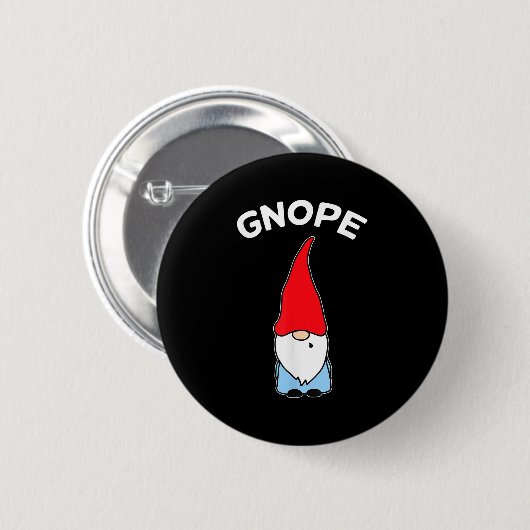 Gnope Gnome Nope Funny Christmas Party Männer Frau Button (Vorne & Hinten)