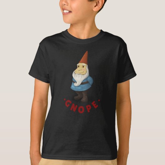 Gnope niedliches Gnome-Wortspiel T-Shirt (Vorderseite)