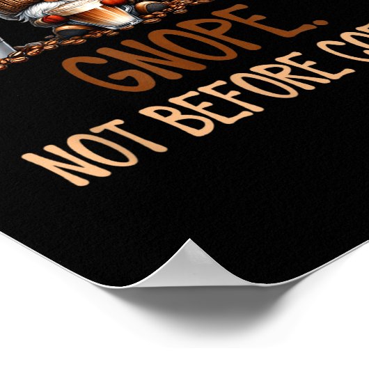 Gnope Not Before Coffee Three Gnomes Graphic Cafei Poster (Ecke)