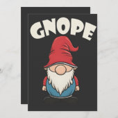 Gnope not Today Funny Gnome Liebhaber Einladung (Vorne/Hinten)