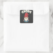 Gnope not Today Funny Gnome Liebhaber Quadratischer Aufkleber (Tasche)