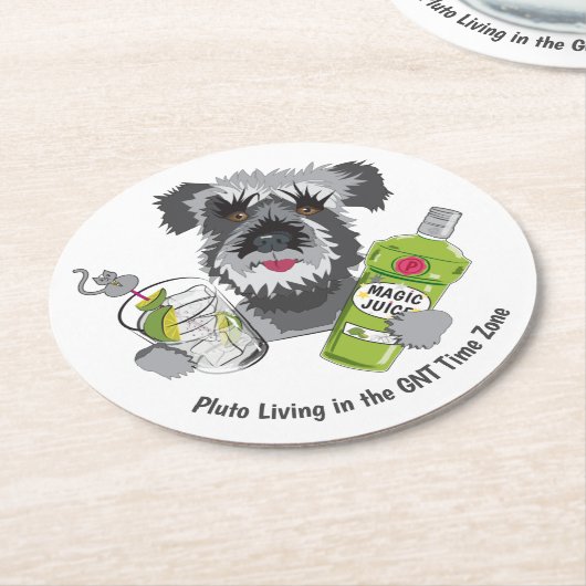 GNT-Zeitzone Runder Pappuntersetzer (Angewinkelt)