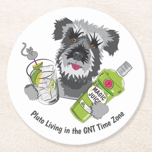 GNT-Zeitzone Runder Pappuntersetzer (Vorderseite)