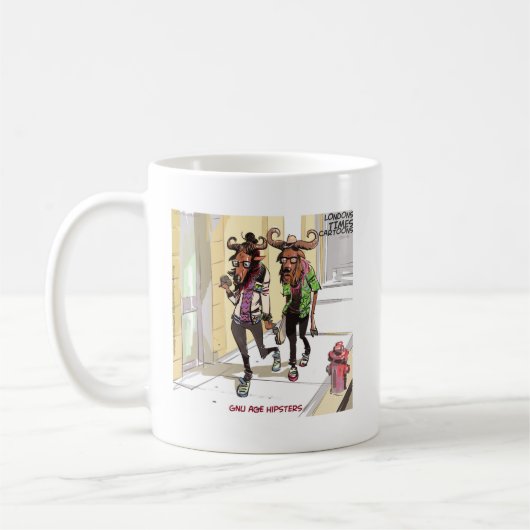 Gnu Age Hipsters Funny Kaffeetasse (Links)