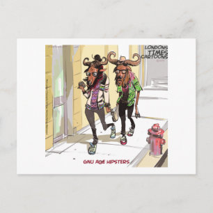 Gnu Age Hipsters Funny Postkarte
