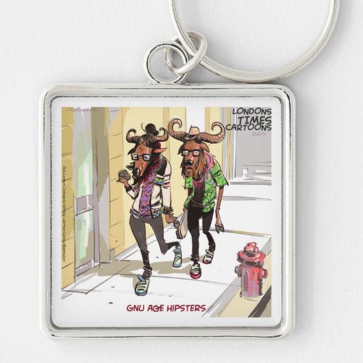 Gnu Age Hipsters Funny Schlüsselanhänger (Vorne)