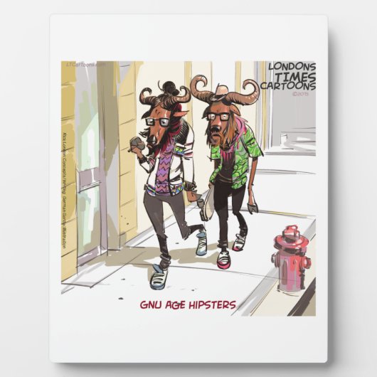 Gnu Alter Hipster Lustig Fotoplatte (Vorderseite)
