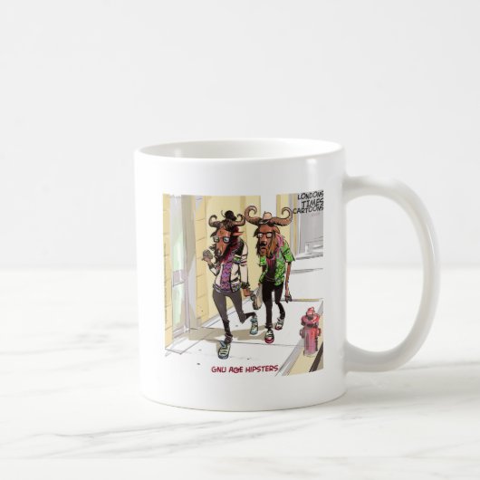 Gnu Alter Hipster Lustig Kaffeetasse (Rechts)