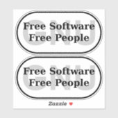 GNU - Freie Software - Freie Leute Aufkleber (Blatt)
