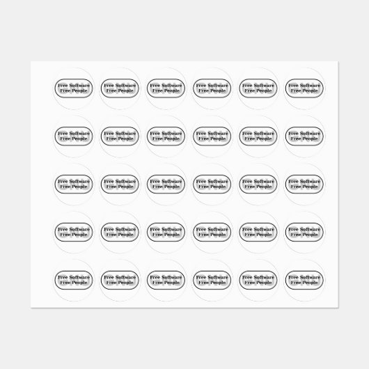 GNU - Freie Software - Freie Leute Etiketten (Blatt)