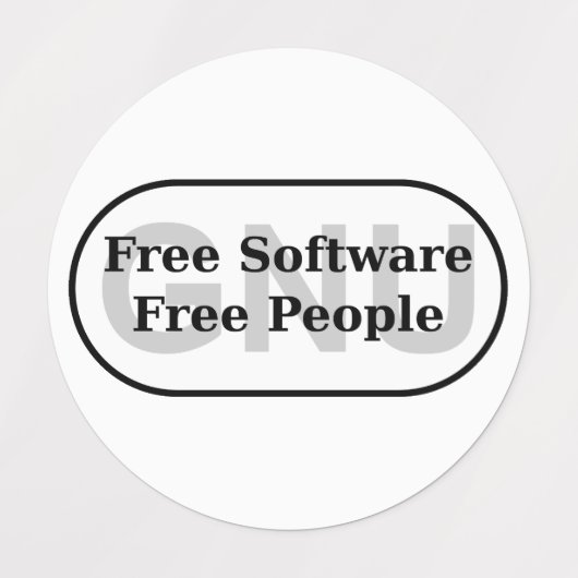 GNU - Freie Software - Freie Leute Etiketten (Design 2)