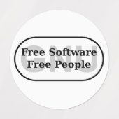 GNU - Freie Software - Freie Leute Etiketten (Design 1)