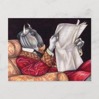 Gnu Funny News Animal Newspapier Postkarte