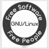 GNU/Linux Aufkleber (Blatt)