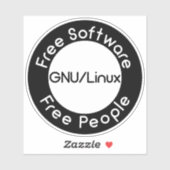 GNU/Linux Aufkleber (Blatt)