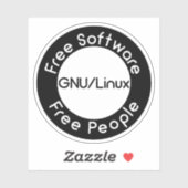 GNU/Linux Aufkleber (Blatt)