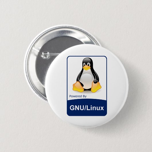 GNU/Linux Button (Vorne & Hinten)