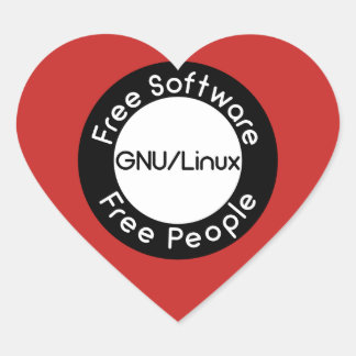 GNU/Linux Herz-Aufkleber
