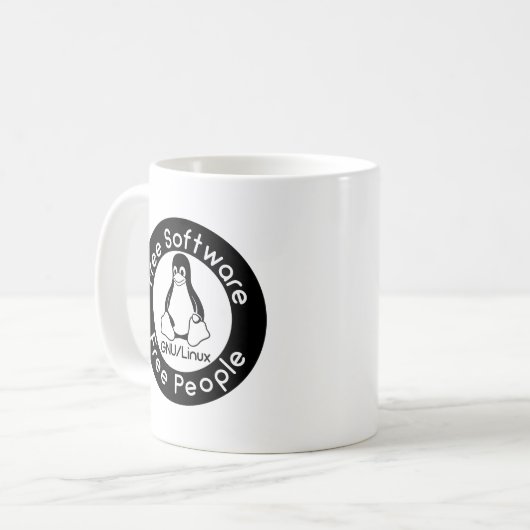 GNU/Linux Kaffeetasse (Vorderseite Links)