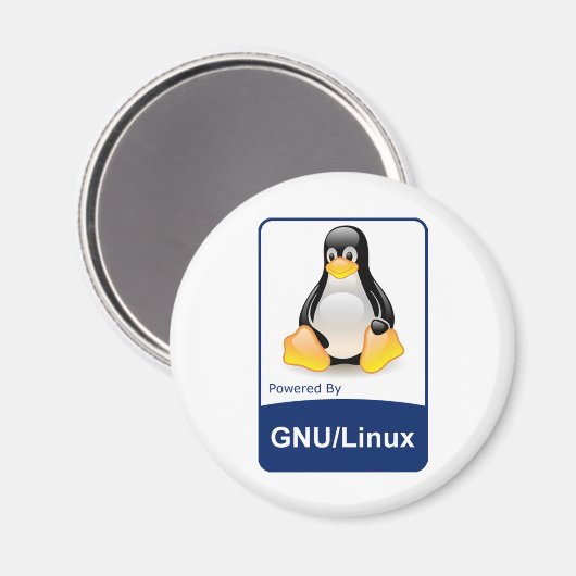 GNU/Linux Magnet (Vorderseite/Rückseite)