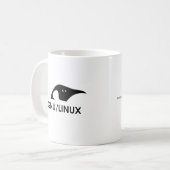 GNU/Linux Penguin-Logo-Tasse mit Befehlszeile Kaffeetasse (Vorderseite Links)