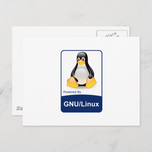 GNU/Linux Postkarte (Vorne/Hinten)
