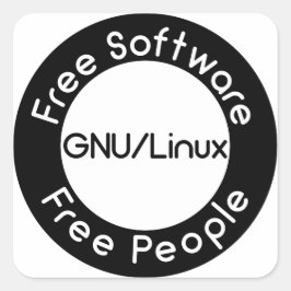 GNU/Linux Quadratischer Aufkleber