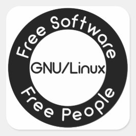 GNU/Linux Quadratischer Aufkleber