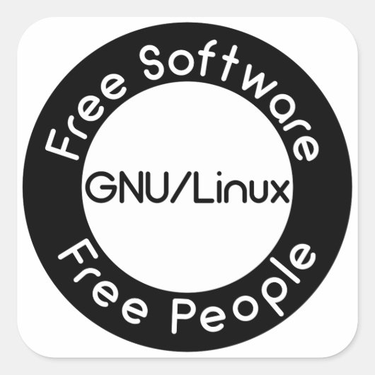 GNU/Linux Quadratischer Aufkleber (Vorderseite)