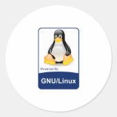 GNU/Linux Runder Aufkleber (Vorderseite)