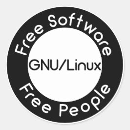 GNU/Linux Runder Aufkleber