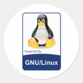 GNU/Linux Runder Aufkleber (Vorderseite)