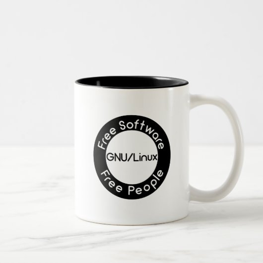 GNU/Linux Zweifarbige Tasse (Rechts)