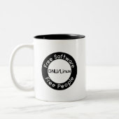 GNU/Linux Zweifarbige Tasse (Links)